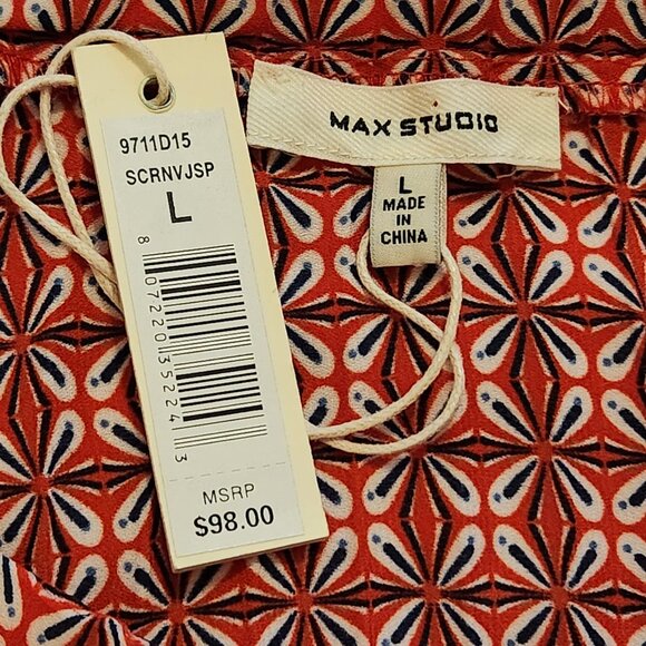 Max Studio Red, white, Blue pleated skirt, L NWT - Picture 12 of 15